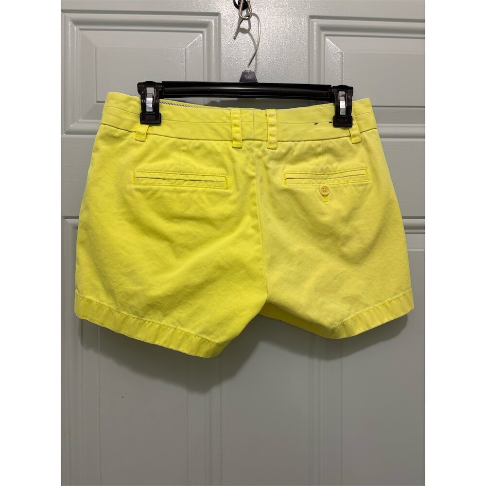 J.Crew Chino Shorts Womens Size 2 Bright Yellow Flat Front Pockets - Picture 2 of 8